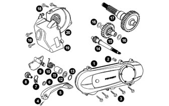 Spare Parts Peugeot horizontal - Kickstart + Gearbox + Covers