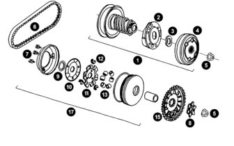 Naraku Heavy Duty Variomatic Weights – 16x13mm, 9.0g – For Peugeot Speedfight 2, Kisbee, Trekker – NK916090