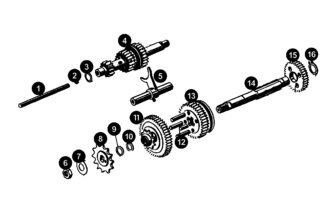 Spare Parts Gears Kreidler 3-speed engine