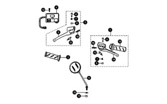 Pièces détachées Peugeot Ludix One levier / interrupteur / rétroviseur