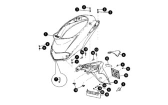 Pièces détachées Piaggio Liberty 4T '09-'16 garde-boue arrière