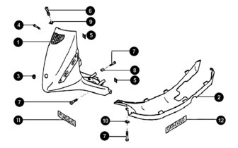 Ricambi Carenatura anteriore / Sottoscocca Piaggio Zip 2