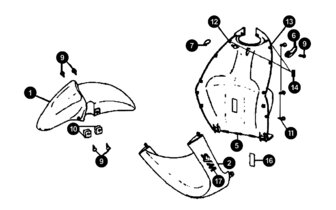 Spare Parts Mudguard / Legshield Sym Jet Euro X