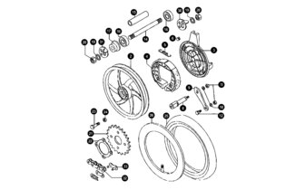 Spare Parts Rear Wheel / Brake / Chain Tomos Flexer