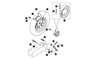 Spare Parts Rear Wheel / -Brake Yamaha BWs