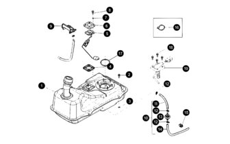 Piaggio Fly `12 - `15 Ersatzteile Benzintank