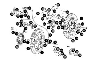 Pièces détachées Rieju RS2 roues / frein / chaîne