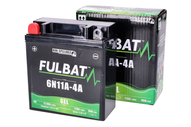 Batteria moto Gel Fulbat 6 Volt 11 Ah 120x60x130mm