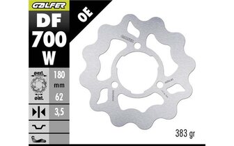 Brake Disc Wave rear Galfer 180mm Derbi / Peugeot / Rieju