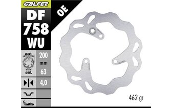 Brake Disc Wave rear Galfer 200mm Rieju MRT