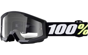 Gafas Motocross 100% Strata Mini (Infantil) Negro / Vidrio Transparente