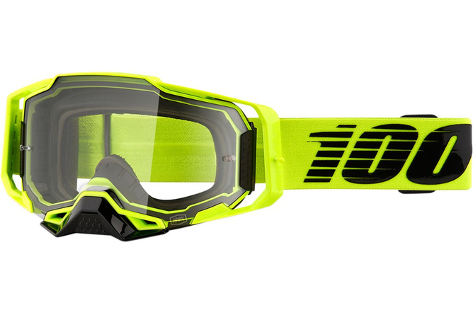 Gafas Motocross 100% Armega Nuclear Citrus Vidrio Transparente