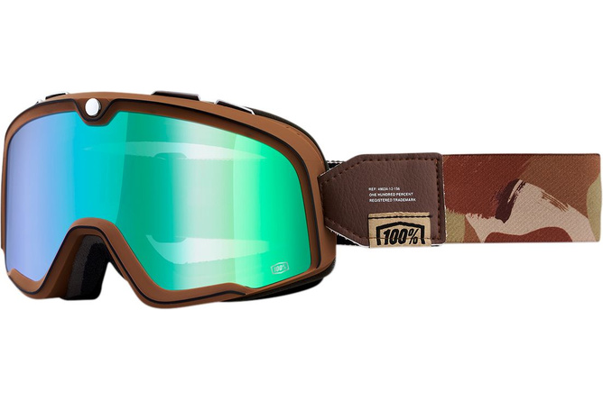 Goggles MX 100% Barstow Pendleton Flash green mirror lens