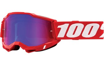 Gafas Motocross 100% Accuri 2 Rojo / Cristal Azul Espejado