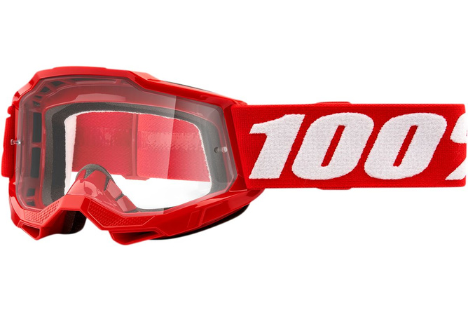 Gafas Motocross 100% Accuri 2 Infantil Vidrio Rojo Transparente