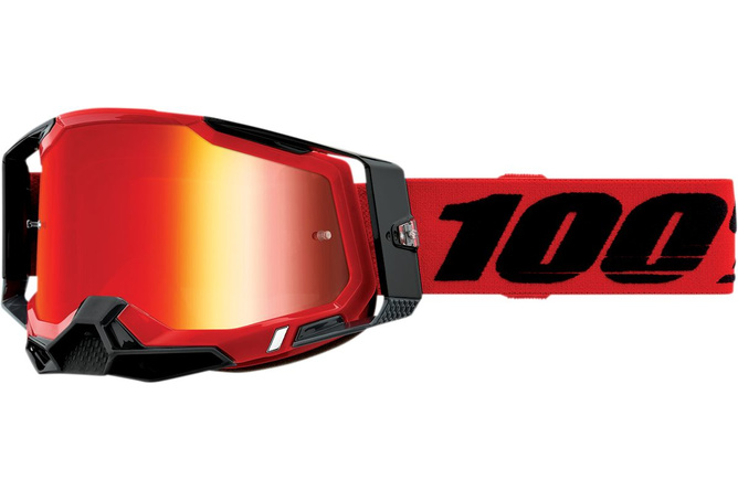 Gafas Motocross 100% Racecraft 2 Rojo Vidrio Rojo Espejado