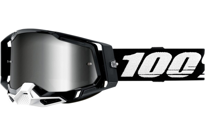 Gafas Motocross 100% Racecraft 2 Negro / Vidrio Plata Espejo