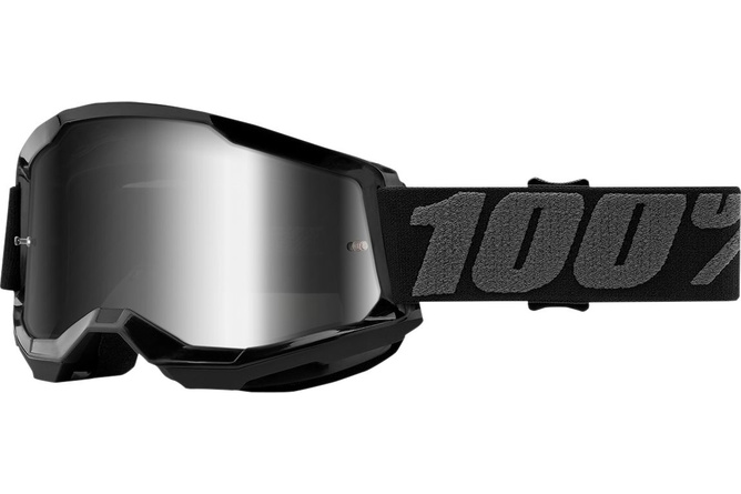 Gafas Motocross 100% Strata 2 Negro Vidrio Plata Espejado