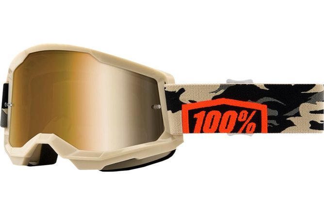 Gafas Motocross 100% Strata 2 KOMBAT Vidrio Dorado