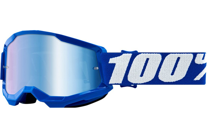 Gafas Motocross 100% Strata 2 Infantil Azul Vidrio Azul Espejado