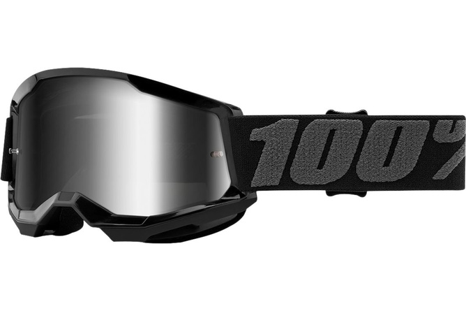 Gafas Motocross 100% Strata 2 Infantil Negro Vidrio Plata Espejado