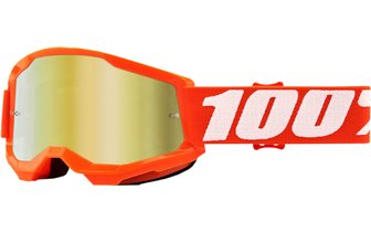 Gafas Motocross 100% Strata 2 Infantil Naranja Vidrio Dorado Espejado