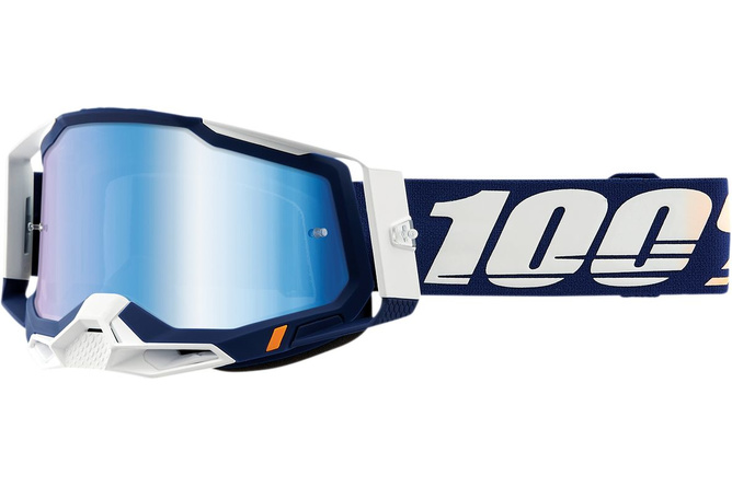 Maschera cross 100% Racecraft 2 CONCORDIA specchio blu