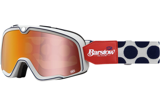 100% Crossbrille Barstow Weiss Verspiegelt