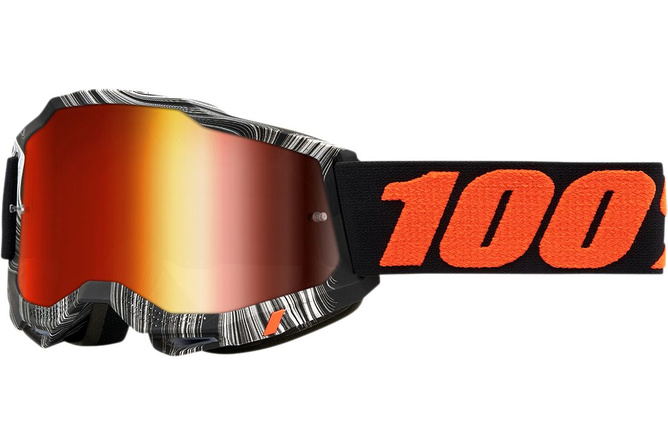 Gafas Motocross 100% Accuri 2 Geospace Vidrio Rojo Espejado