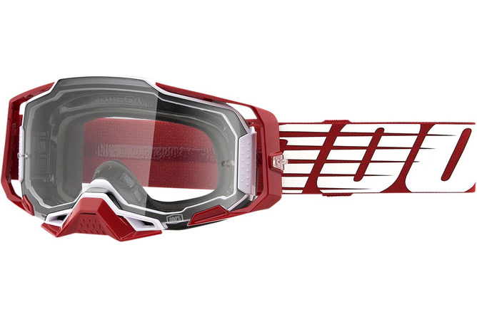 Gafas Motocross 100% Armega Oversized Deep Vidrio Rojo Transparente