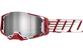 Gafas Motocross 100% Armega Oversized Deep Vidrio Rojo / Plata