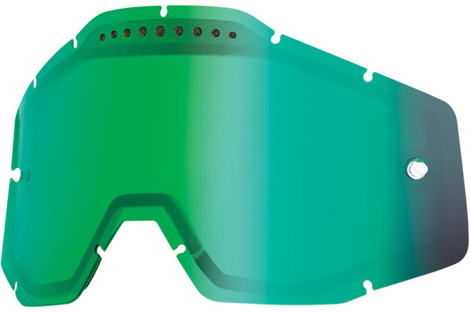 Lens 100% vented dual green mirror lens anti-fog