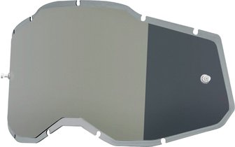 Cristal de Repuesto Gafas Off-Road 100% Racecraft 2 / Accuri 2 / Strata 2 Inyectado Plata Espejado