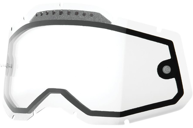 Cristal Doble Gafas Cross 100% Racecraft 2 / Accuri 2 / Strata 2 Transparente