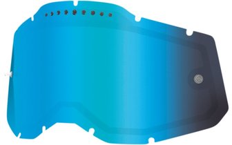 Cristal de Repuesto Gafas Off-Road Doble 100% Racecraft 2 / Accuri 2 / Strata 2 Ventilado Azul Espejado