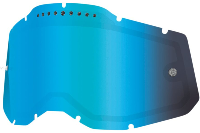 Lens dual 100% Racecraft 2 / Accuri 2 / Strata 2 vented blue mirror lens