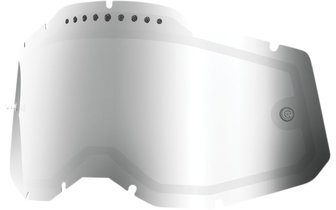 Cristal de Repuesto Gafas Off-Road Doble 100% Racecraft 2 / Accuri 2 / Strata 2 Ventilado Plata Espejado