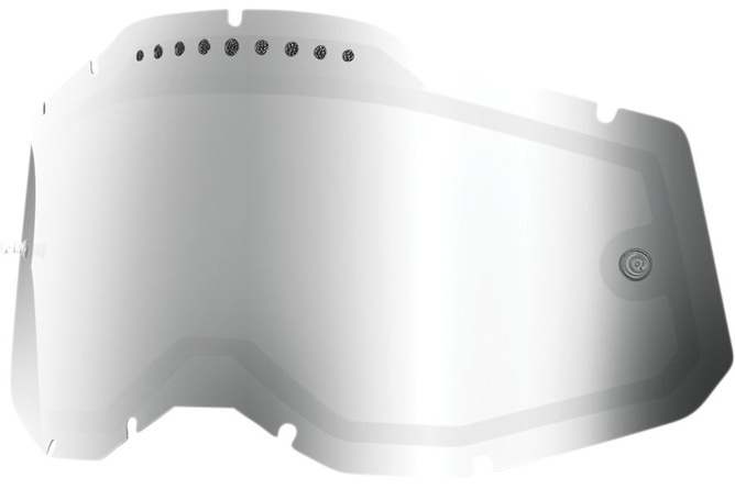Lens dual 100% Racecraft 2 / Accuri 2 / Strata 2 vented silver mirror lens