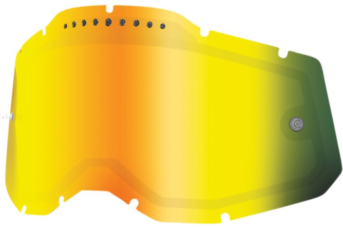 Lens dual 100% Racecraft 2 / Accuri 2 / Strata 2 vented gold mirror lens