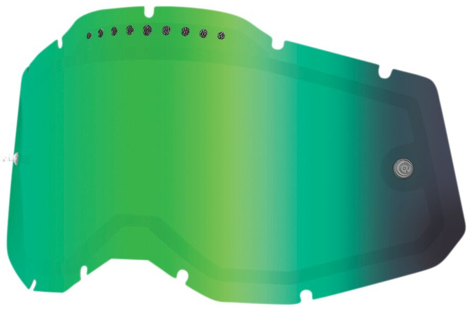 Lens dual 100% Racecraft 2 / Accuri 2 / Strata 2 vented green mirror lens
