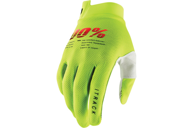 Gloves 100% Kids iTRACK neon yellow