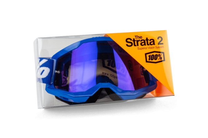 Goggles MX 100% Strata 2 blue / blue mirror lens