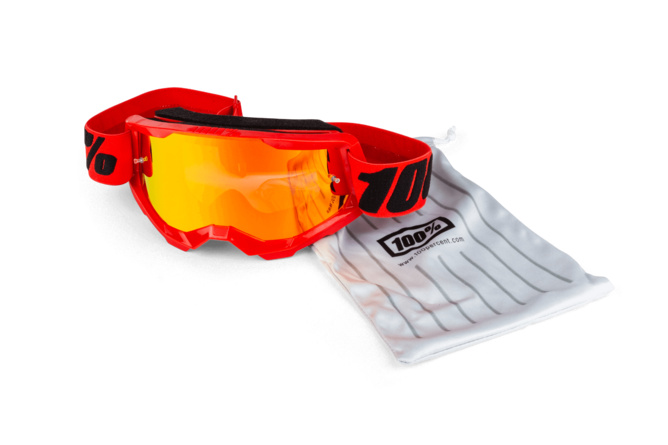 Goggles MX 100% Strata 2 red / red mirror lens