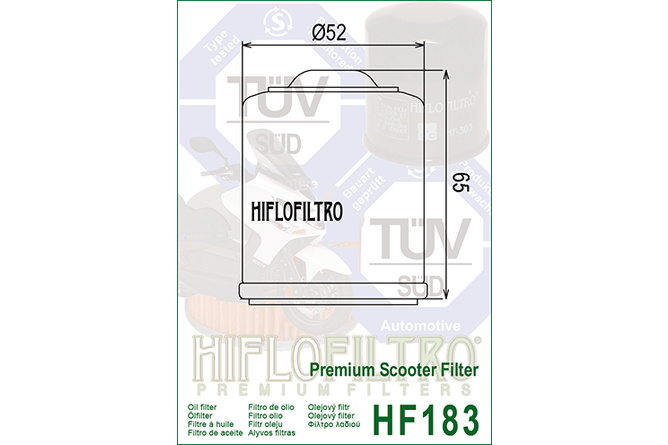 HF183 2006 to 2015 Hiflo Replacement Oil Filter Gilera Nexus 125 / 250 / 300 