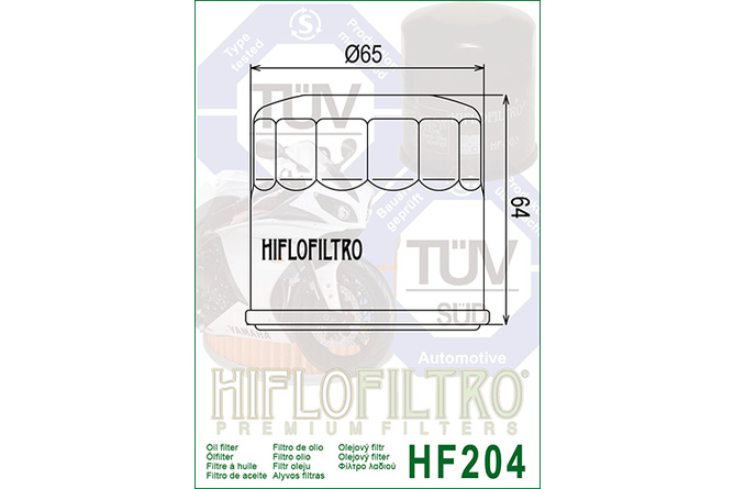 Filtro de Aceite Hiflofiltro HF204 Honda SH 300cc / Silver Wing 600cc