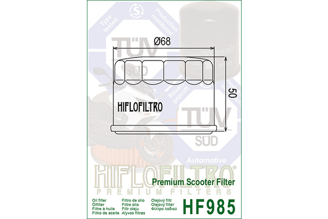 Filtro de Aceite Hiflofiltro HF985 Yamaha Tmax 500cc / 530cc