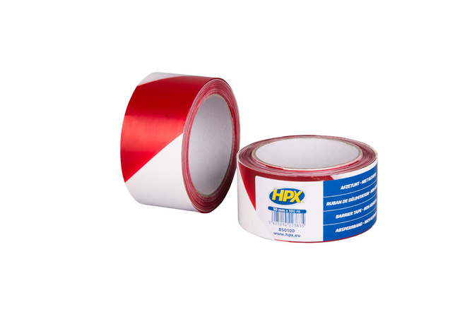 Barrier Tape 50mm x 100m white / red 