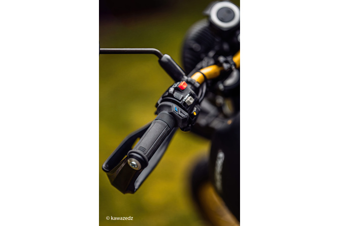 Poignées chauffantes Koso noir 130mm pour scooter, cyclomoteur, moto (pour  le gaz rotatif)