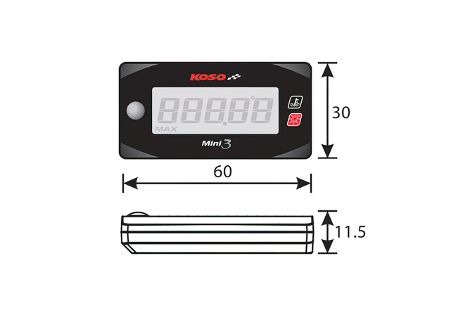 Thermomètre air ambiant Koso Mini 3
