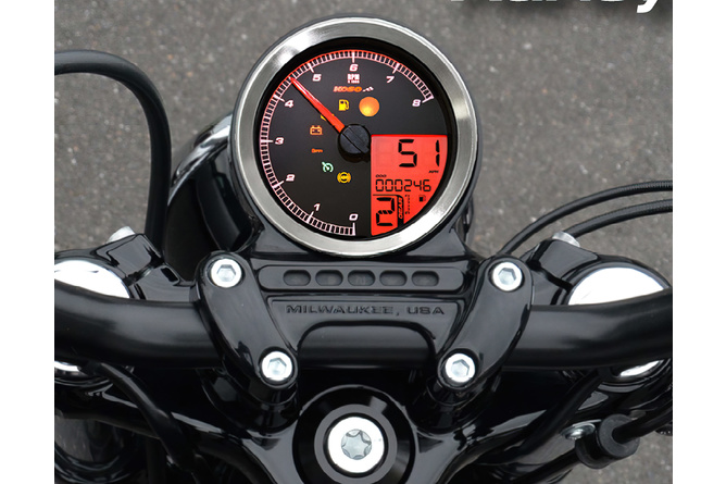 Tachometer Koso chrom Harley Davidson HD / XL-883 / XL-1200 / Dyna / Softail ab 2011